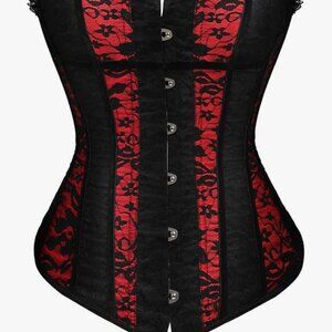 gothic vintage floral lace & velvet corset costume lingerie